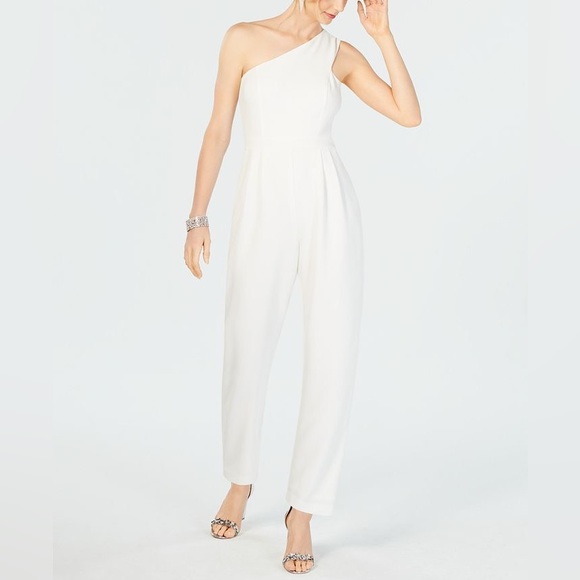 Vince Camuto Pants - VINCE CAMUTO White One Shoulder Jumpsuit Size 8 New